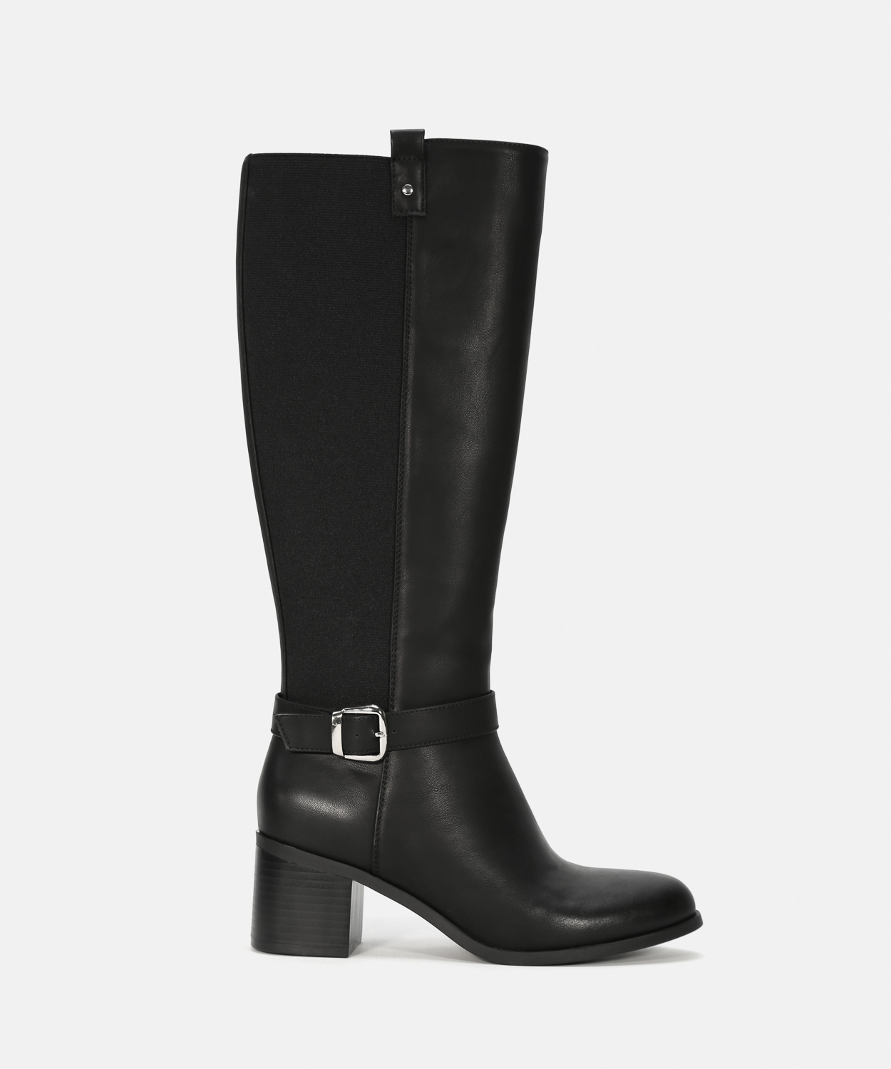 Botas altas pretas salto fivela image number null